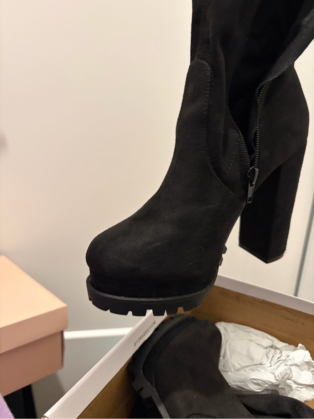 Lulu Vivian black suede over the knee boot 6.5